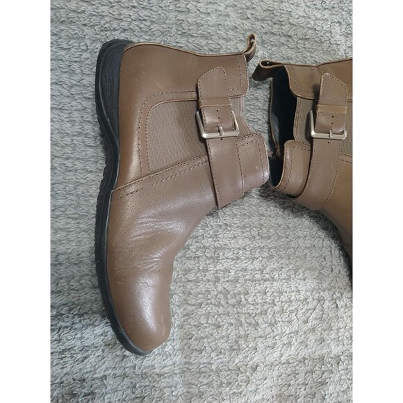 Vionic Ankle Faux Leather Orthoheel Technology Boots Brown Beige Size 9 - Picture 3 of 11